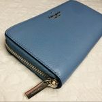 Kate Spade  Pebbled Leather Continental Wallet Blue NWT Photo 1