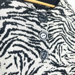 Kasper Chic Zebra Print Button-Up Wool Blend Sweater Jacket Size Large Gray Photo 5
