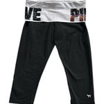 PINK - Victoria's Secret Pink Victoria’s Secret Yoga 2016 Low Rise Sequin Capri Fold Over Leggings Size M Photo 0