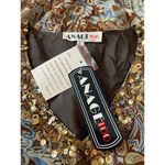 VTG 90s Anage Too Earth Tone Semi Sheer 3/4 Sleeves Sequin V Photo 6