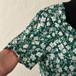 ASTR Green floral v-neck wrapped blouse bodysuit Photo 1
