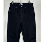 RE/DONE  Originals 70s Stove Pipe Noir with Rip Cropped Jeans 27-Black Button Fly Photo 3