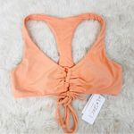 l*space L* Pastel Peach Terry Cloth Lace Up Bikini Top Dax Terrycloth Large New Photo 1