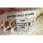 American Eagle  Fringe Cardigan Sweater Tan Womens Size Small Petite Short Sleeve Photo 5