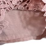 Adrianna Papell  Pink Mauve Lace Lined Long Sleeve Sweatshirt Blouse Size L Photo 3