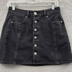 American Eagle American‎ Eagle Hi Rise A Line Mini Skirt Black Denim Casual Festival Women's 2 Photo 0