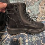 Black Military Combat Ankle Boot Lug Platform Low Block Heel EU Sz 36 US Sz 6 Photo 9