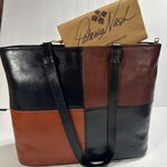 Patricia Nash Braden Tote Purse Black Tan Leather Colorblock Large NWT Photo 0