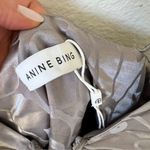 ANINE BING Papillon Silk Mini Dress in Ash Violet Butterfly Jacquard Grey Small Photo 6