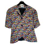 Vintage Albert Nipon 100% Silk Dainty Floral Blazer Business Casual Size 12 Photo 0