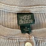 Wild Fable  Blush Pink Long Sleeve Thermal Waffle Knit Henley Crop Shirt M Photo 3