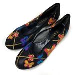 Zalo | Vintage Butterfly Embroidered Black Flats 9 Photo 0