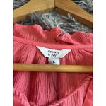 Crown & Ivy  Women's Sorbet Ruffled Top Coral 3/4 Sleeves Size Large Boho Peasant Photo 2