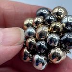 Vintage Vogue mixed metals beaded clip earrings. Silver Photo 2