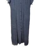 Vintage Paul Harris Design Navy White Polka Dot Maxi Dress Button Front M Blue Size M Photo 2