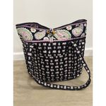 Vera Bradley Villager Tote Bag Pink Elephants Retired Black Quilted RARE 2007 Photo 7