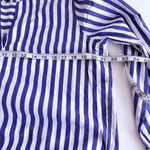 J.Crew Tunic in bold stripe cotton poplin top blue white size small collarless Photo 9