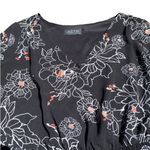 ASTR Floral Romper Long Sleeve Button V Neck Black and White Women's Size Small Photo 8