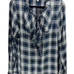 Jane and Delancey NWT  Boho Plaid Lace Up Blouse Top Size‎ Large Bohemian Peasant Photo 0