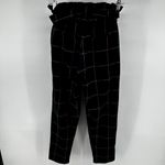 ALBION FIT Albion Windowpane Paperbag Pants Bow Belt High Waisted Tapered Black White XS Photo 5