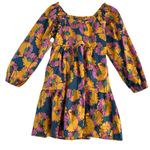 NEW Hudson Gray DressUp Women’s Balloon Sleeve Floral Tiered Dress Size Small Orange Photo 1