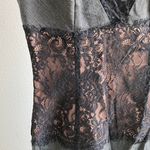 Moda International Gray Lace Trim Midi Dress Photo 3