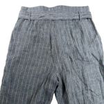 Catherine Malandrino  100% Linen Pinstripe High Rise Wide Leg Pants Blue Size 12 Photo 4