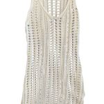Women’s Cream Crochet Knit Bathing Suit Cover Up Tank Dress Size Small Beachwear Photo 1