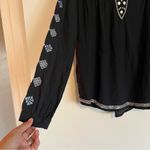 Velvet By Graham And Spencer Black sequin embroidered bohemian tunic blouse Photo 3