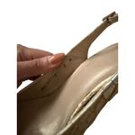 Stuart Weitzman Beige Metallic Leather Slingback Heels Size 8 Photo 6