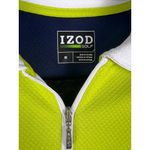 IZOD  Golf Dress Women’s Medium Sleeveless Polo Zip Front Navy Lime White Pockets Photo 1
