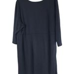 Susan Graver Style Dress Long Sleeve Scoop Neck Pleated Black 2X Photo 1