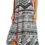 Anthropologie Akemi + Kin Riviera Halter Midi Dress Medium Aztec Print Boho Photo 0