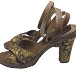 Kenneth Cole π Afterflower Embroidery Strappy Platform Sandal π Brown Leather Photo 5