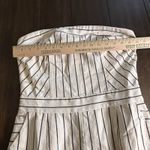 Sugar + Lips Strapless Jumpsuit Romper White Navy Linen Blend Medium Wide Leg Photo 3