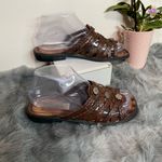 Genuine Merchandise Vintage Brown Braided Women's Sandals genuine leather Photo 3