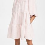 Sister Jane Pink Rosy Knees Tweed Confetti Square Neck Puff Sleeve Dress Size S Photo 1