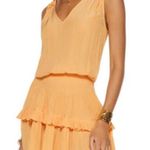 Ramy Brook Kiara Smocked Mini Dress tangerine L Photo 13