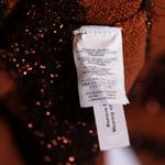 NEW Madewell Tinsel Sparkle Stripe Knit Stretch Crew Neck Pullover Sweater Brown Photo 2