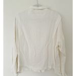BKE  Cream Woven Mock Neck Jacket Linen Blend Lightweight Zip Adjustable Cuffs S Photo 2