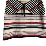 Marc Jacobs  Cream Black Red Striped Sleeveless V-Neck Cashmere Blend Knit Top L Photo 2