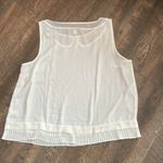 LC Lauren Conrad Lauren Conrad White Sheer Pleated Tank Top Size  XLarge‎ Photo 3