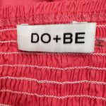 SUMMER Coral Ruched Halter Top Peekaboo Back Elastic Waist Peplum Hem Women’s S Orange Photo 4