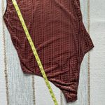 SKIMS  Chestnut Brown Logo Allover Velvet Mesh Sleeveless Bodysuit Women’s XL Photo 3