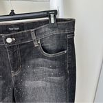 White House | Black Market  Black Cropped Cuffed Jeans with Studded Accents Size 10 Photo 6