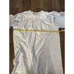 Vintage Linda Light Blue Floral Jacquard Button Front Long Sleeve Nightgown L Size L Photo 5