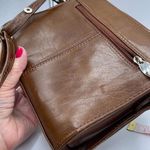 Vintage leather Ashwood crossbody satchel bag nut brown smooth leather. Photo 8