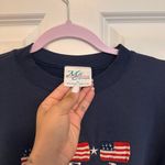 Vintage 90s AMERICAN FLAG SWEATSHIRT unisex navy color Xl Blue Size L Photo 3