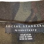 Sanctuary  Green Camo Cropped Long Sleeve Button Front Knit Sweater Women Sz XS Photo 5