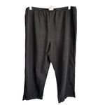 A3 Mill Valley Clothing Co. Ankle Pants 1X Black Linen Blend Elastic Waist Photo 1